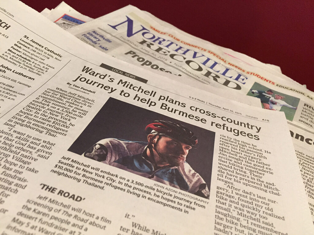 Jeff newspaper ride4refugees web